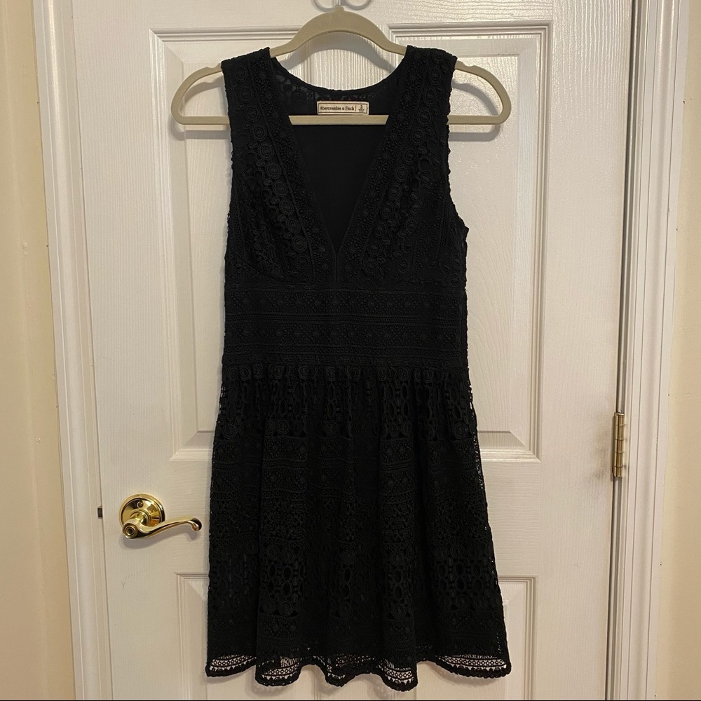 Black Embroidery Flowy Dress